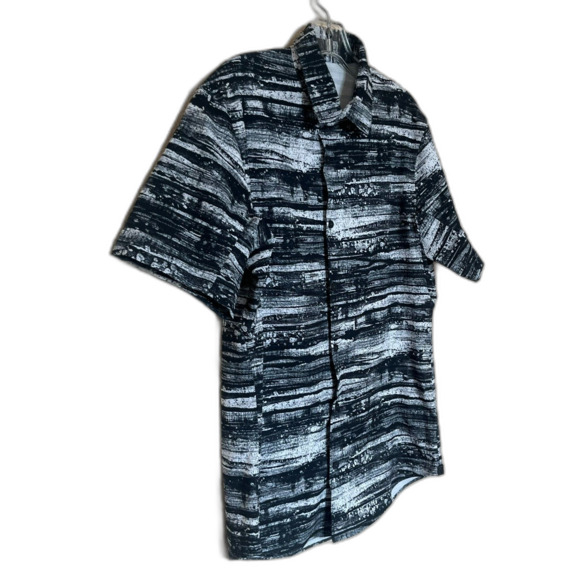 Men's Lululemon Airing Easy Short Sleeve Button Up Shirt Small Blk/White - Picture 2 of 9